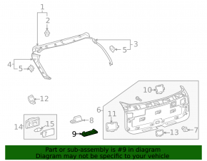 Lower tailgate plug for Lexus RX350 RX450h 10-15 plastic, beige