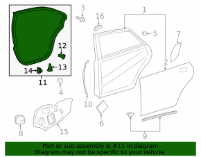 Lexus ES300h ES350 rear right door seal 13-18