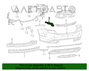 Rear bumper mount, inner right, Chrysler 200 15-17