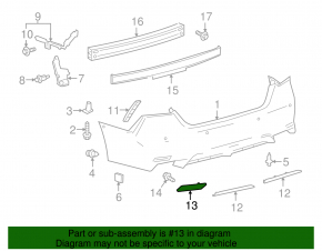 Rear bumper reflector right Toyota Camry v70 18-24