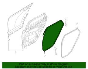 Rear left door seal Hyundai Tucson 16-21