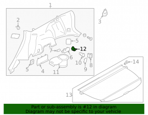 Subaru Forester 25-26 2nd row seat folding buttons, left