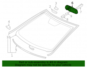 Interior mirror for Toyota Camry V50 12-14 USA, black, with control and auto-dimming, type 2