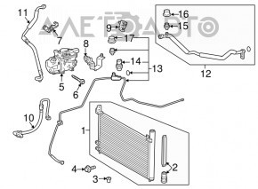Air conditioner tube compressor-heater second Toyota Prius 30 10-15