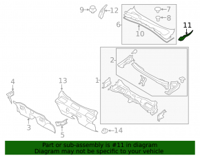 Right windshield wiper seal for Subaru Impreza WRX GH 2008-2014