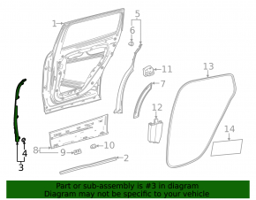 Side door seal, rear right, front, Mercedes H247 GLA 20-26