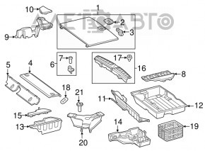 Trunk trough flooring Mercedes GLC 16-22