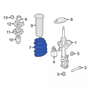 Front right spring Ford Fiesta 11-19