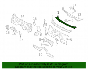 Wiper pan metal BMW 5 F10 09-16