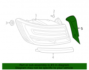 Outer wing light trim left Audi A6 C8 19-21