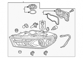Front right headlight assembly Audi Q7 16-19 Xenon