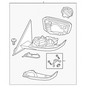 Right side mirror assembly for BMW 3 G20 19-24, 5 pins, turn signal, heated, BSM, Shadow-Line, graphite