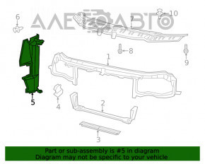Radiator deflector right Chrysler 300 11-14 3.6