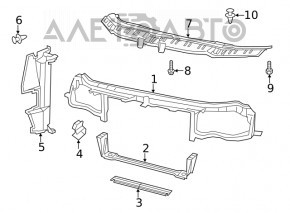 Radiator deflector right Chrysler 300 11-14 3.6