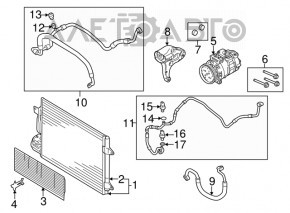 Air Conditioner Tube Heater-Condenser VW Beetle 12-17 2.0T