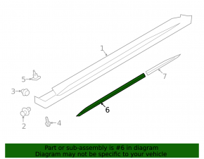 Front left sill molding for Mitsubishi Outlander 18-22 PHEV