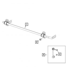 Rear stabilizer Jeep Cherokee KL 14-18 22mm
