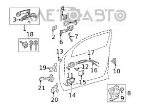 Upper front right door hinge for Lexus RX300 98-03