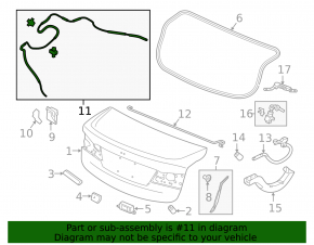 Acura TLX 15- Trunk Lid Release Cable