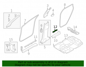 Nissan Murano z51 2009-2012 outer rear left door sill trim, chrome