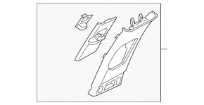 Left upper center pillar trim for Hyundai Elantra 21-26, black