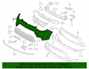 Kia Soul 2014-2016 bare upper front bumper