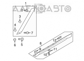Left threshold Hyundai Veloster 12-17