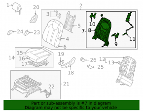 Lumbar support for the driver's seat with a motor Kia Sorento 21-25 HEV, PHEV