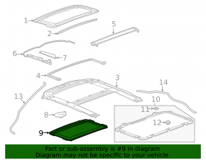 Sunroof curtain Chevrolet Malibu 13-13 gray