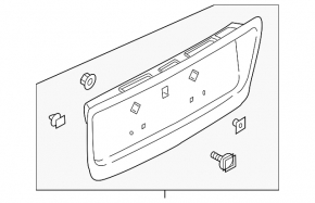 Subaru b10 Tribeca 08-14 trunk door trim under number broken fasteners