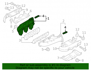 Exhaust manifold right Porsche Cayenne 958 11-17 Hybrid