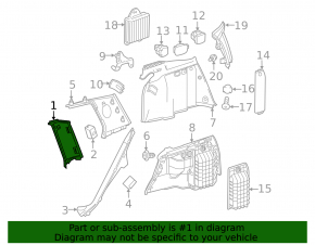Rear pillar trim in front of the window right Mercedes GLC 16-22 black