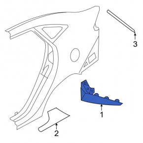 Rear bumper mudguard left Ford Fiesta 14-19 rest 4d