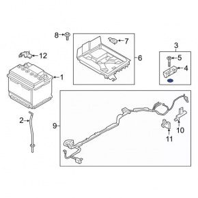 Battery mount Ford Fusion mk5 13-20 hybrid, plug-in