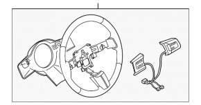Mazda CX-7 2006-2008 black leather steering wheel