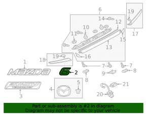 Mazda 6 14-17 trunk lid emblem inscription 6
