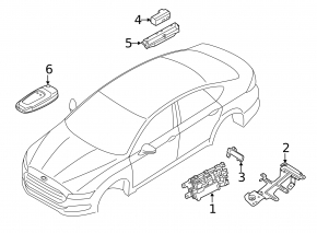 Ford Edge 19- smart key, 5 buttons