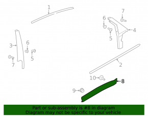 Door trim lower rear right Jaguar F-Pace X761 17- structure