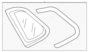 Rear right blind glass window VW Taos 22-25