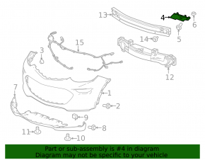 Front bumper mount right Chevrolet Bolt 17-21