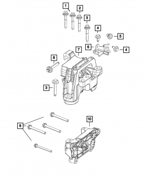 Engine mount bracket right Jeep Cherokee KL 19-23 2.0T