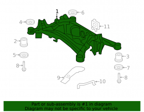 Rear subframe Lexus LS460 LS600h 07-17 S/B for replacement