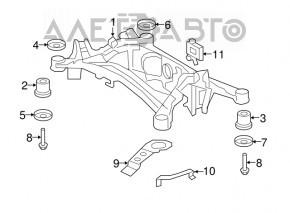 Rear subframe Lexus LS460 LS600h 07-17 S/B for replacement