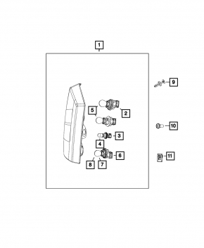 Right headlight Jeep Patriot 11-17 light, chipped, worn