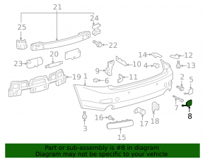 Rear bumper tow hook plug left Lexus IS250/350 10-13