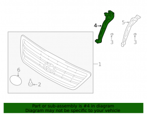 Right radiator grille mount for Lexus LX 03-07