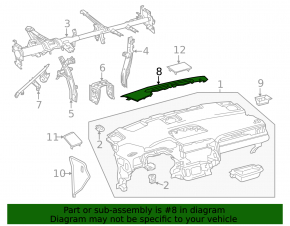 Lexus RX350 RX450h 16-22 Black Upper Front Panel Trim