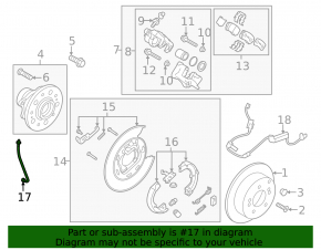 Rear left brake hose for Kia Sportage 17-22 with electric caliper