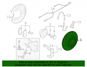 Brake disc rear left VW CC 08-17 10mm