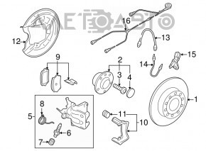 Brake disc rear left VW CC 08-17 10mm